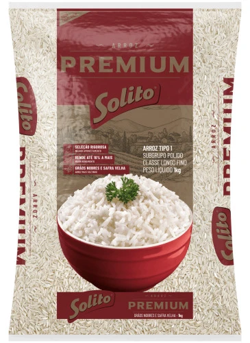 ARROZ POLIDO TIPO 1 SOLITO PREMIUM PACOTE 1KG