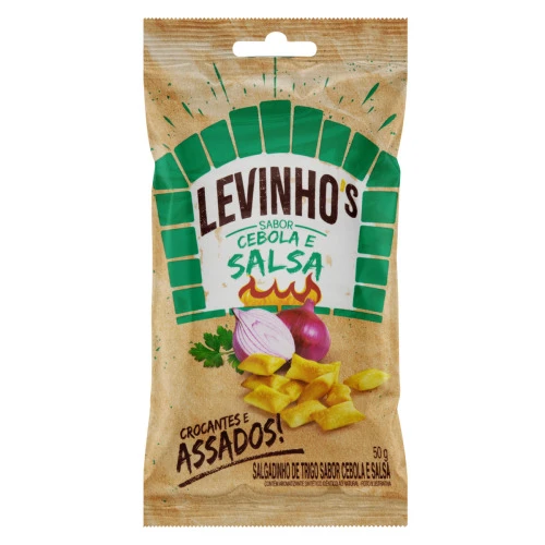 SALGADINHO DE TRIGO CEBOLA E SALSA LEVINHOS PACOTE 50G