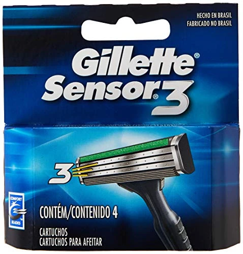 CARGA BARBEAR GILLETTE SENSOR COM 4 SENSOR 3 UNIT