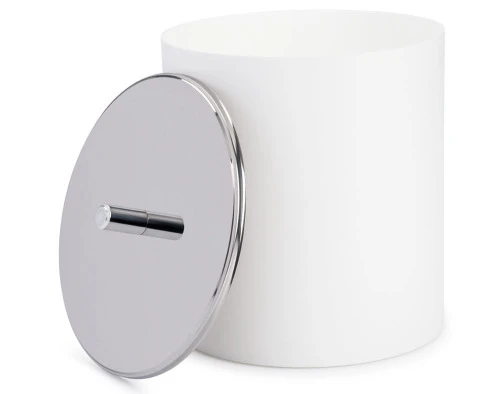 LIXEIRA TAMPA DECORLINE BRANCA E PRATA 5,4L