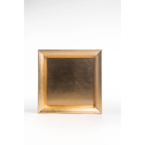 BANDEJA CROMUS QUADRADA COM BORDA OURO