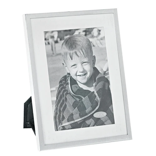 PORTA RETRATO BTC 15X20CM ALUMÍNIO NATURAL FD BCO