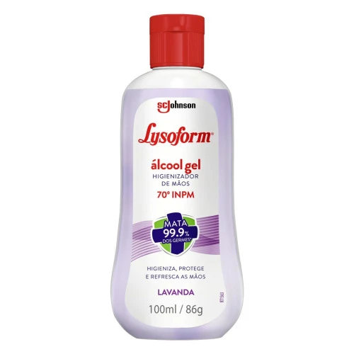 ÁLCOOL EM GEL PARA MÃOS LYSOFORM LAVANDA 100ML