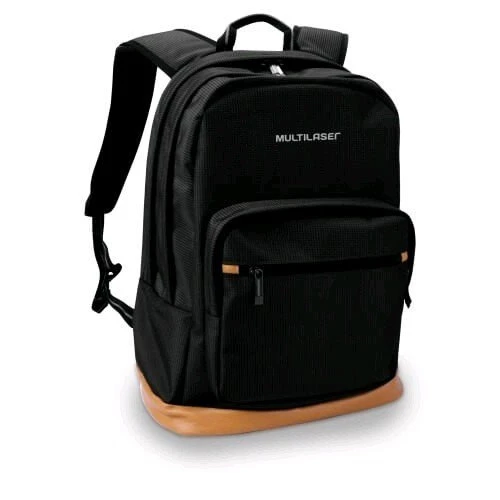 MOCHILA PARA NOTEBOOK MULTILASER PREMIUM NYLON COM DETALHE EM COURO PRETA ATÉ 156 POLEGADAS