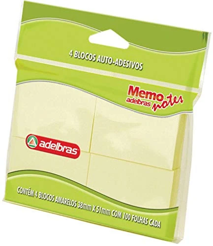 POST IT AMARELO 38X51MM ADELBRAS