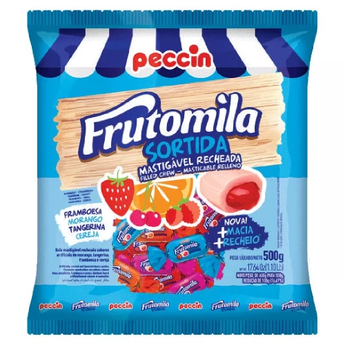 BALA RECH PECCIN FRUTOMILA 500G SORTIDAS