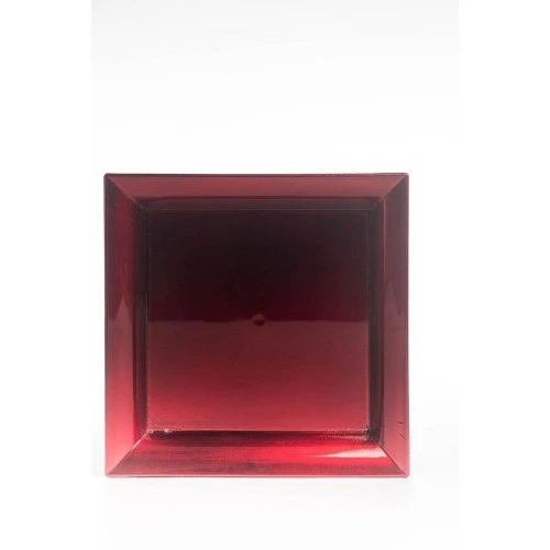 BANDEJA CROMUS QUADRADA COM BORDA VERMELHA