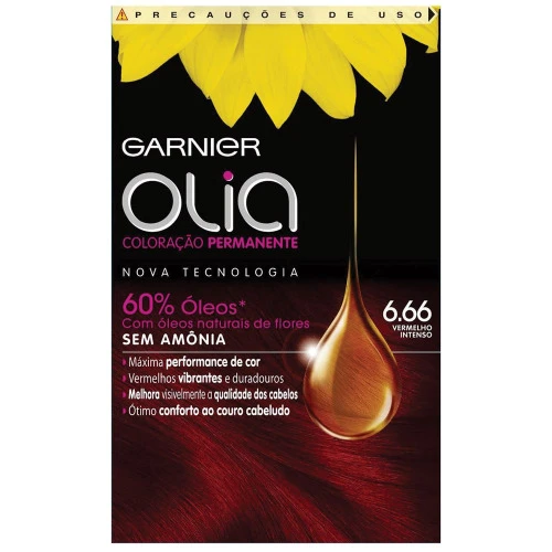 TINTURA PERMANENTE GARNIER OLIA 6 66 VERMELHO INTENSO