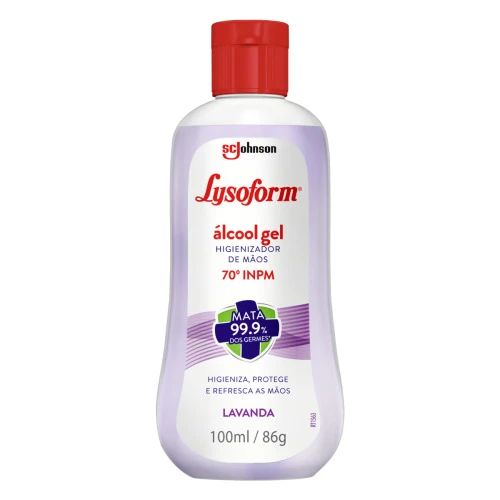 ÁLCOOL EM GEL 70ºINPM LAVANDA LYSOFORM FRASCO 86G