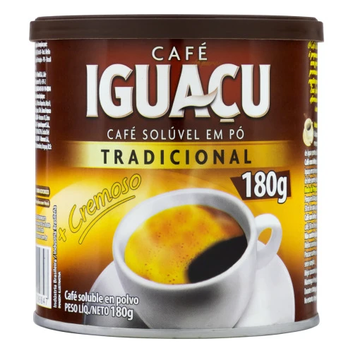 CAFÉ SOLÚVEL EM PÓ TRADICIONAL IGUAÇU LATA 180G