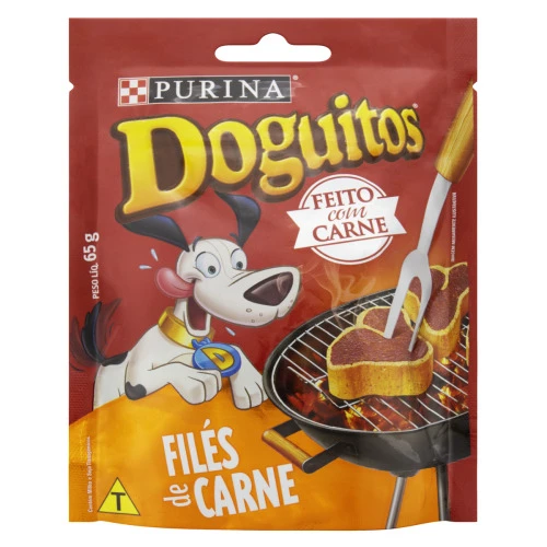 PETISCO PARA CÃES FILÉS DE CARNE PURINA DOGUITOS SACHÊ 65G