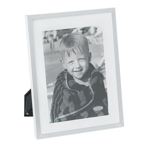 PORTA RETRATO BTC 13X18CM ALUMÍNIO NATURAL BCO