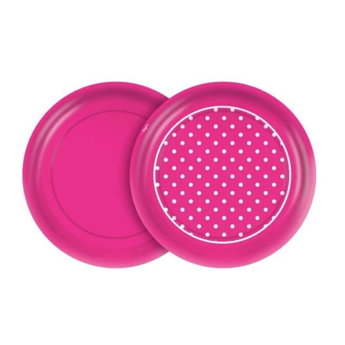 PRATO FESTA 18CM COL PINK POA 8UN