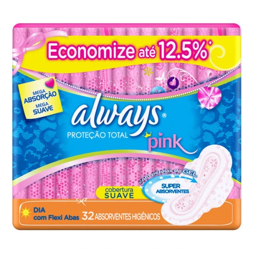 ABSORVENTE ALWAYS COM 32 PINK COM A