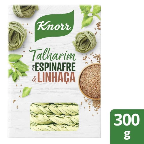 MACARRÃO COM ESPINAFRE E LINHAÇA TALHARIM KNORR CAIXA 300G