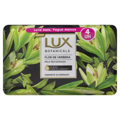 PACK SABONETE EM BARRA GLICERINADO FLOR DE VERBENA LUX BOTANICALS ENVOLTÓRIO 4 UNIDADES 85G CADA LEV