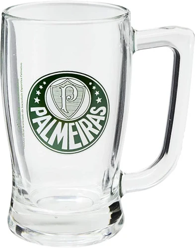 CANECA VIDRO PALMEIRAS TIMES DE FUTEBOL TRANSPARENTE