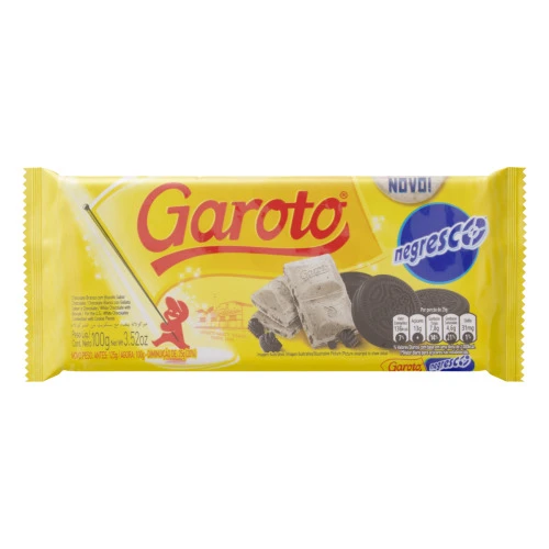 CHOCOLATE BRANCO NEGRESCO GAROTO PACOTE 100G