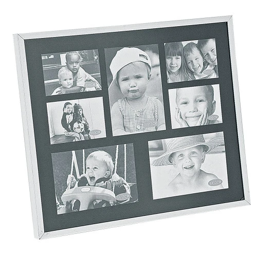 PORTA RETRATO BTC ALUMÍNIO NATURAL 7 FOTOS