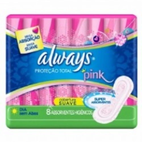 ABSORVENTE ALWAYS PINK SEM ABAS COM 8 UNIDADES