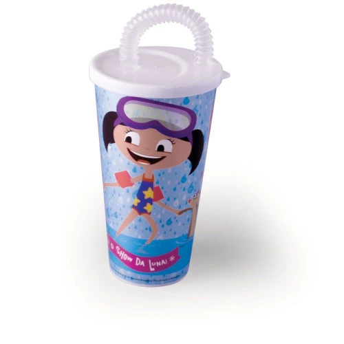COPO COM CANUDO SHOW DA LUNA 430ML
