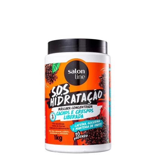 MÁSCARA S.O.S HIDRATAÇÃO CACHOS E CRESPOS SALON LINE 1KG
