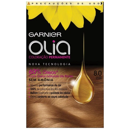 TINTURA PERMANENTE GARNIER OLIA 8 0 LOURO CLARO