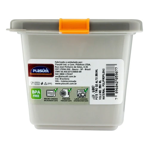 POTE PLÁSTICO FENDI QUADRADO ALTO 350ML PLASÁTIL TRIO