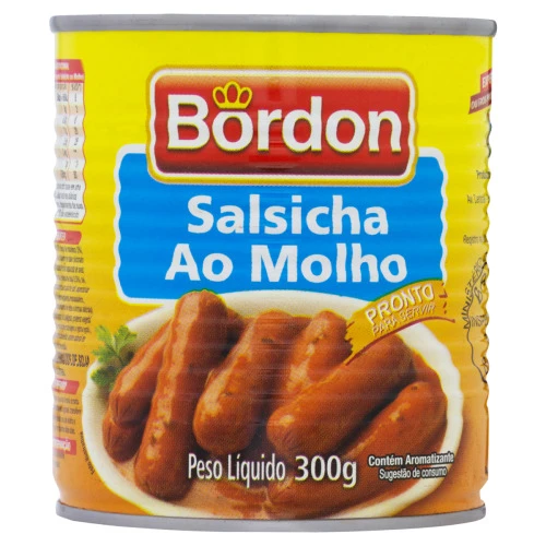 SALSICHA AO MOLHO BORDON LATA 300G