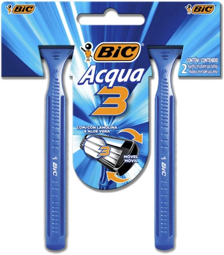 APARELHO DESCARTÁVEL PARA BARBEAR BIC ACQUA 3 2 UNIDADES