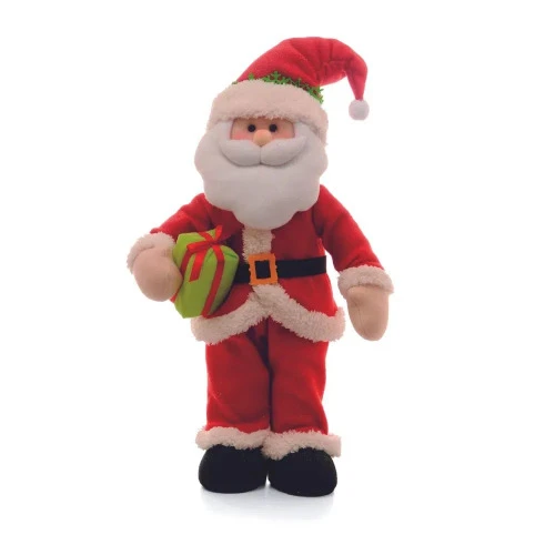 PAPAI NOEL EM PE COM PRESENTE MEDIO CROMUS