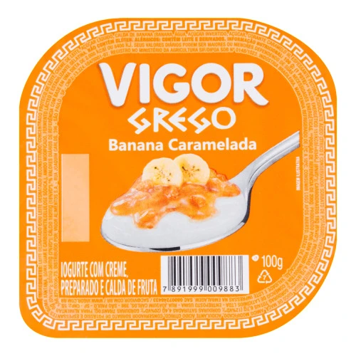 IOGURTE GREGO CALDA BANANA CARAMELADA VIGOR POTE 100G