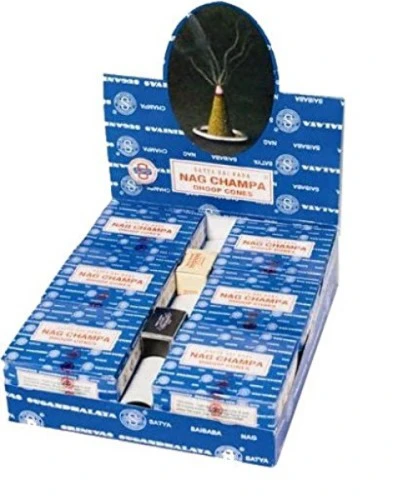 NAG CHAMPA SATYA SAI BABA TEMPLE INCENSE CONES CARTON 12 BOX