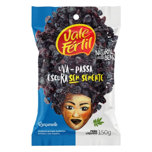 UVA PASSA ESCURA SEM SEMENTE VALE FÉRTIL PACOTE 150G
