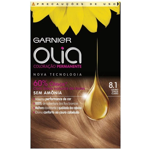 TINTURA PERMANENTE GARNIER OLIA 8 1 LOURO CINZA CLARO