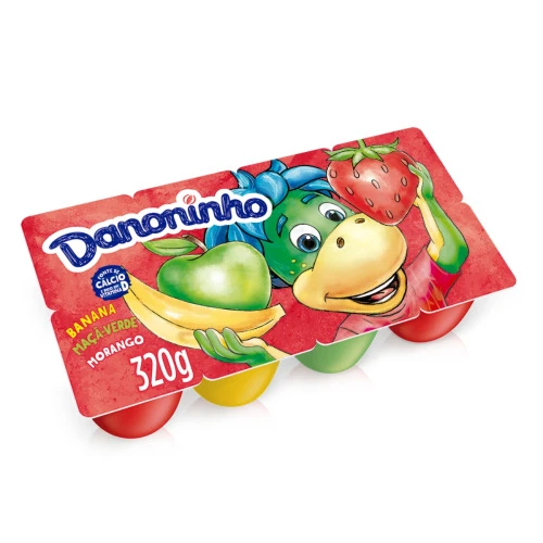 DANONINHO PETIT SUISSE MORANGO, BANANA E MAÇÃ-VERDE 320G 8 UNIDADES