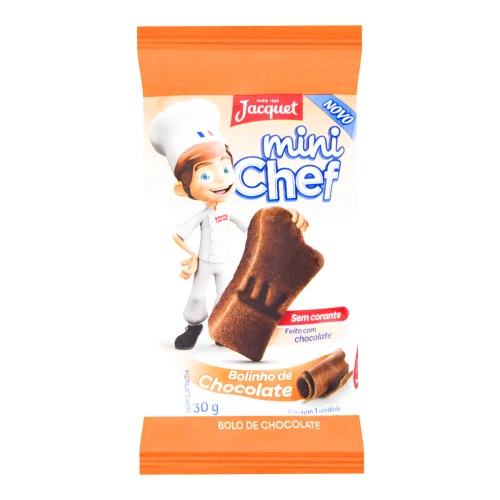 BOLINHO CHOCOLATE JACQUET MINI CHEF PACOTE 30G