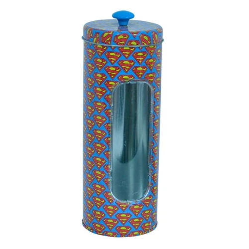 PORTA CANUDOS METAL 8 5X22CM DC SUPERMAN AZUL