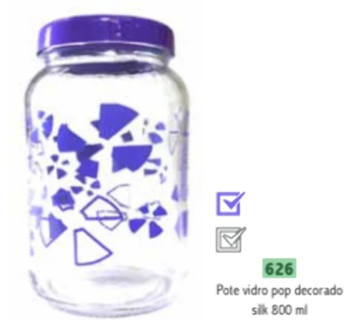 POTE DECORADO POP 800ML SILK VIDRO