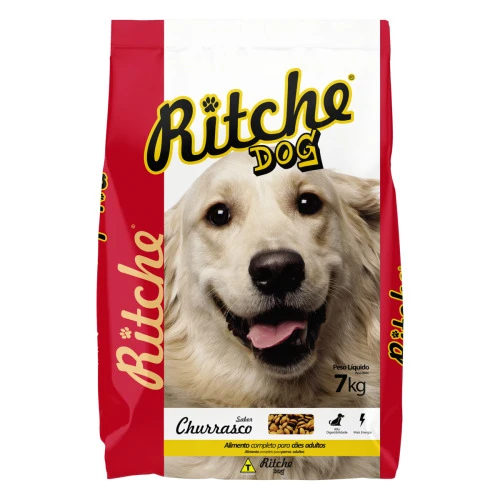 ALIMENTO PARA CÃES ADULTOS CHURRASCO RITCHE DOG PACOTE 7KG