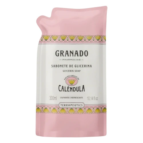 SABONETE LÍQUIDO DE GLICERINA CALÊNDULA GRANADO TERRAPEUTICS SACHÊ 300ML REFIL