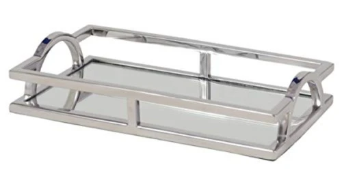 BANDEJA FRACALANZA 41X26CM RETANG INOX ESPELHADA