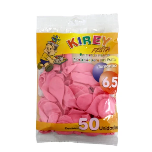 BALÃO KIREY LISO N 6 ROSA 30 50