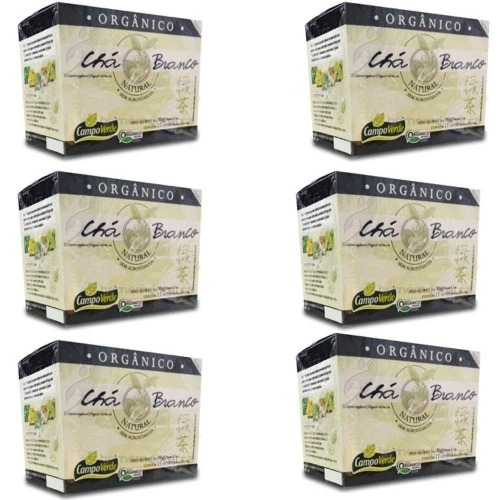 KIT 6CX CHÁ BRANCO ¿ ORGÂNICO (60 SACHÊS) ¿ CAMPO VERDE