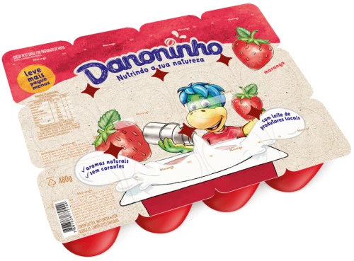 QUEIJO PETIT SUISSE MORANGO DANONINHO BANDEJA 480G LEVE 12 PAGUE 10 UNIDADES