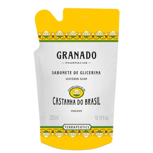 SABONETE LÍQUIDO DE GLICERINA CASTANHA DO BRASIL GRANADO TERRAPEUTICS SACHÊ 300ML REFIL