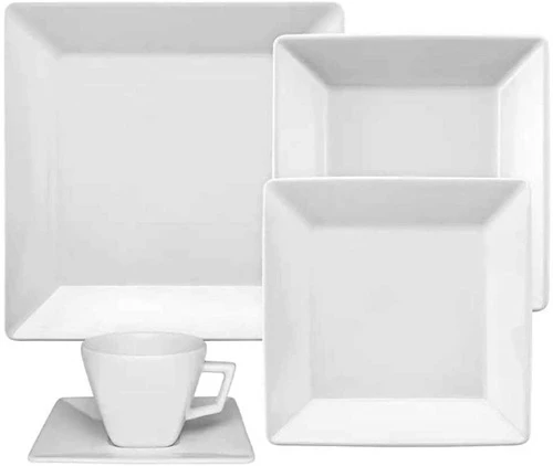 APARELHO DE JANTAR E CHÁ OXFORD 20 PEÇAS QUARTIER WHITE 2000