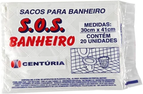 SACOS DE LIXO PARA BANHEIRO SOS 20 UNIDADES