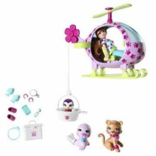 MATTEL POLLY POCKET S O S BICHINHOS RESGATE LEA HELICÓPTERO