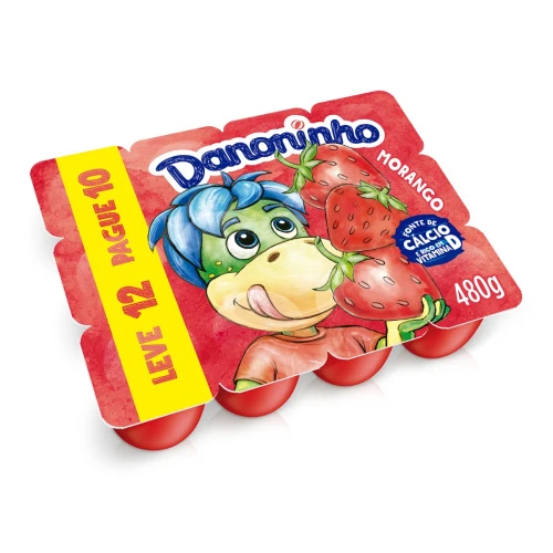 DANONINHO PETIT SUISSE MORANGO 480G 12 UNIDADES